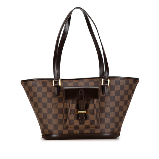 Pre-Owned Louis Vuitton Damier Ebene Coated Canvas Manosque PM Tote