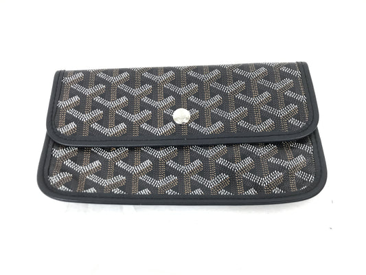 Pre-Owned Goyard Saint Louis Pouch Black Coated Canvas Clutch